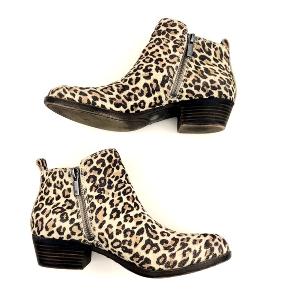 Lucky Brand | Basel Ankle Boot | Leopard Print | Block Heel | Women’s Size 6.5
